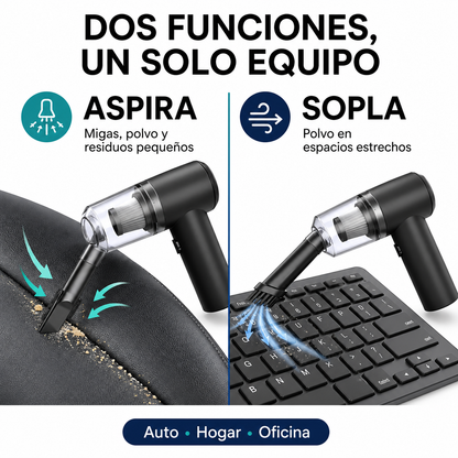 Aspiradora Portátil 2 en 1 para Auto y Hogar