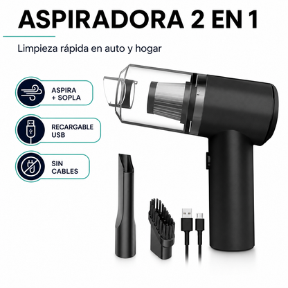 Aspiradora Portátil 2 en 1 para Auto y Hogar