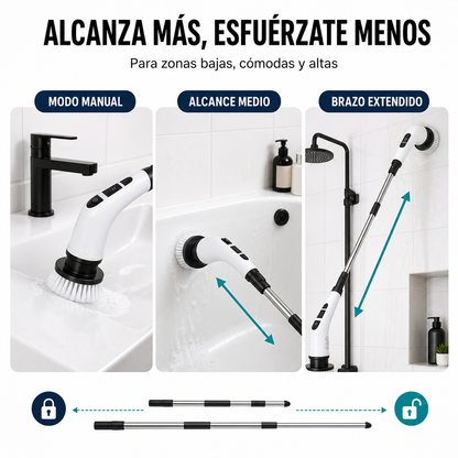 Cepillo Eléctrico Giratorio 9 en 1 con Brazo Extensible